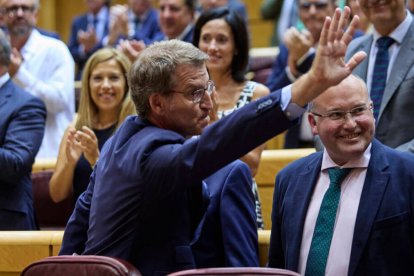 Feijóo a su llegada al Senado