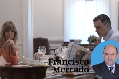 Sánchez y Begoña Gómez en el trailer de la serie presidencial.