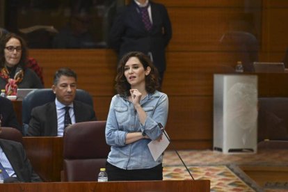 Isabel Díaz Ayuso en la Asamblea de Madrid