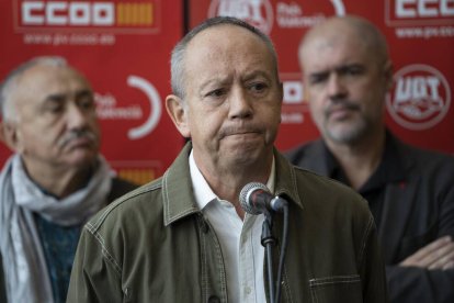 El secretario general de UGT-PV, Ismael Sáez, comparece antes de una asamblea en Rambleta - JORGE GIL - EUROPA PRESS