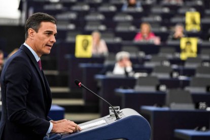 Pedro Sánchez, en el Parlamento Europeo.