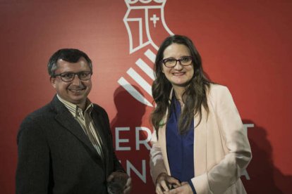 Mónica Oltra y Miquel Real, el que fuera su jefe de gabinete