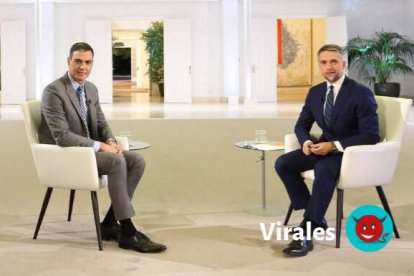 Pedro Sánchez y Carlos Franganillo en TVE