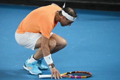 Rafa Nadal, en el momento en el que se produjo la lesión.