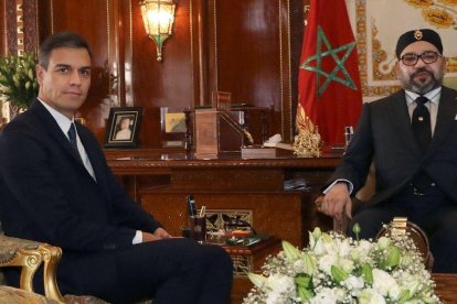 Pedro Sánchez y Mohamed VI en su último encuentro en Rabat.