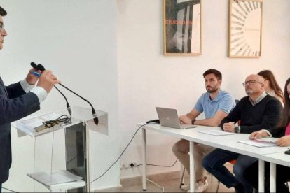 Fernando Giner, candidato a la Alcaldía de Valencia, durante la presentación de su programa electoral.