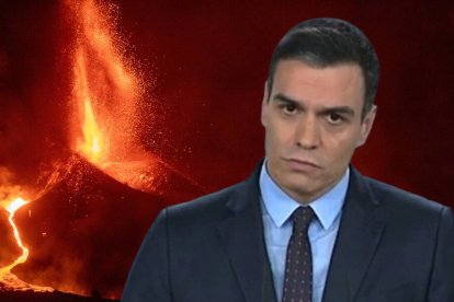 El presidente Sánchez, ante el volcán