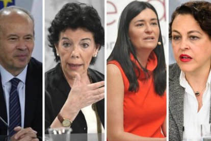 Los ex ministros Juan Carlos Campo, Isabel Celáa, Carmen Montón y Magdalena Valerio