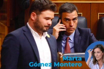 Pedro Sánchez y Gabriel Rufián, en el Congreso.