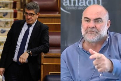 El portavoz del PSOE en el Congreso, Patxi López (i) y Antonio Navarro Tacoronte, el Mediador.