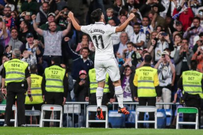 Marco Asensio, celebrando el gol con el que el Real Madrid venció al Getafe el pasado sábado.