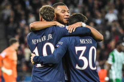 Neymar. Mbappé y Messi, en sus tiempos felices