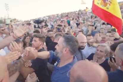 Momento de la llegada de Abascal a la Marina de Valencia