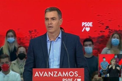 Pedro Sánchez, en el acto del PSOE en León