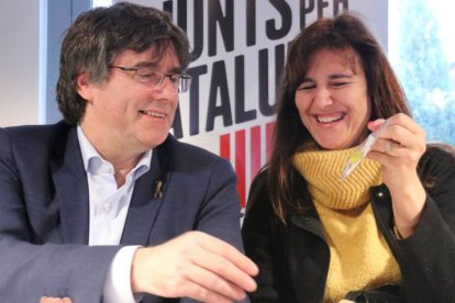 Puigdemont con Laura Borràs