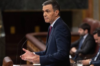 Pedro Sánchez en su discurso de investidura