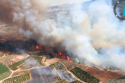 Imagen aérea del incendio de Vilamarxant.