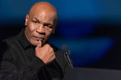 Mike Tyson, en la rueda de Prensa que ha dado hoy en Turín