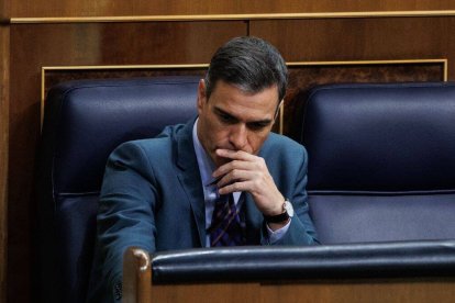 Pedro Sánchez, presidente del Gobierno, en el Congreso