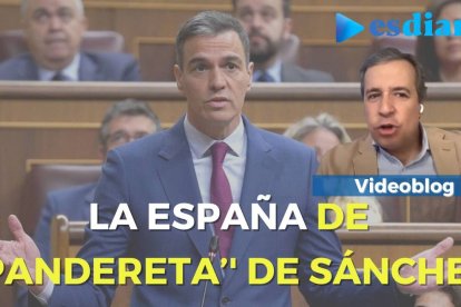 Al fondo de la imagen se ve a Pedro Sánchez, presidente del Gobierno