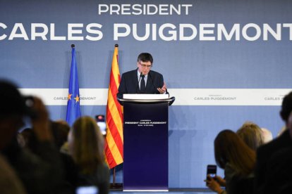 El expresidente de Cataluña y candidato de Junts en las siguientes elecciones catalanas del 12 de mayo, Carles Puigdemont.