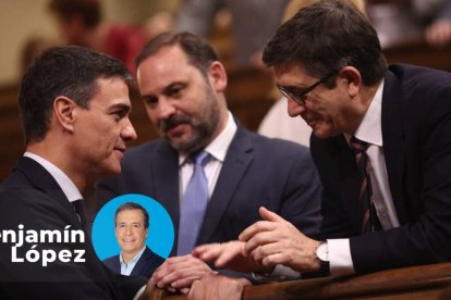 Pedro Sánchez, José Luis Ábalos y Patxi López en una imagen de archivo en el Congreso