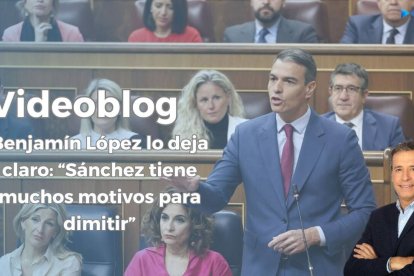 Al fondo de la imagen se ve a Pedro Sánchez, presidente del Gobierno