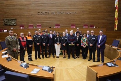 Los representantes galardonados por la extinción del incendio de Campanar