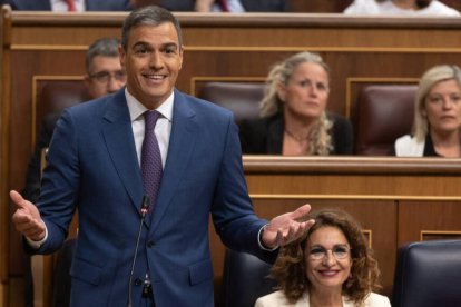 Pedro Sánchez en la sesión de control al Gobierno