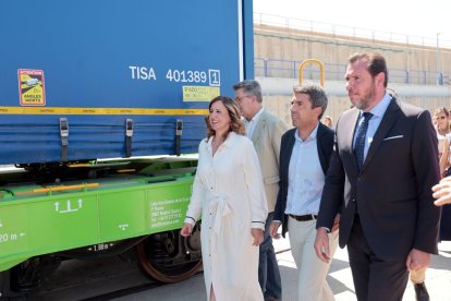 María José Catalá, alcaldesa de Valencia, Carlos Mazón, president de la Generalitat y Óscar Puente, ministro de Transportes y Movilidad Sostenible