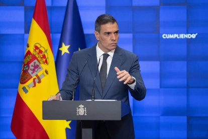 El presidente del Gobierno, Pedro Sánchez, en el balance del curso político que hizo el pasado miércoles.