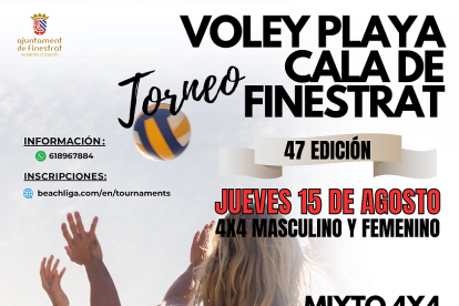 16 y 17 de agosto: Torneo Mixto 4x4 y Gran Final del Beach Volley Tour Comunitat Valenciana 2024