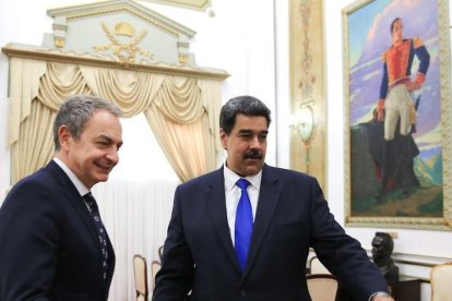 José Luis Rodríguez Zapatero y Nicolás Maduro, en 2020