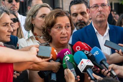 La alcaldesa de Mocejón y presidenta de la Diputación de Toledo, Conchi Cedillo, en su declaración de condena por el asesinato.