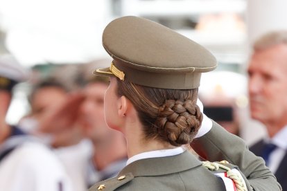 La Princesa Leonor, el pasado 16 de julio en los despachos de la Escuela Naval de Marín.