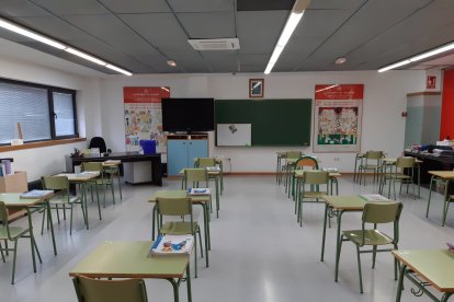 Un aula de un colegio de València