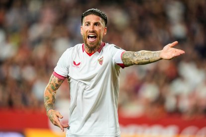 Sergio Ramos, durante un partido con el Sevilla.