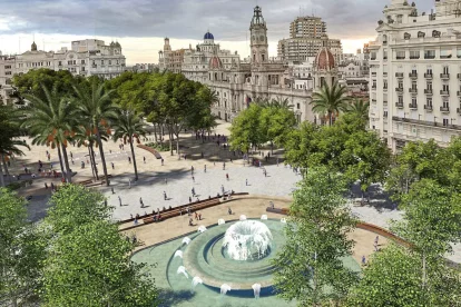 Proyecto Re-natura, diseño propuesto a partir de un concurso de ideas, para la reforma de la plaza del Ayuntamiento por Compromís y PSPV