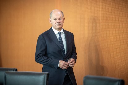 04 September 2024, Berlin: German Chancellor Olaf Scholz Boris Pistorius arrives at the Federal Cabinet meeting in the Chancellery. Photo: Michael Kappeler/dpa
04/9/2024 ONLY FOR USE IN SPAIN