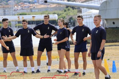 La Princesa Leonor en la Escuela Naval de Marin, este 30 de agosto.