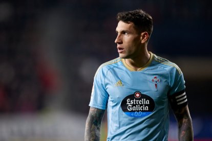 Hugo Mallo, en un partido con el Celta