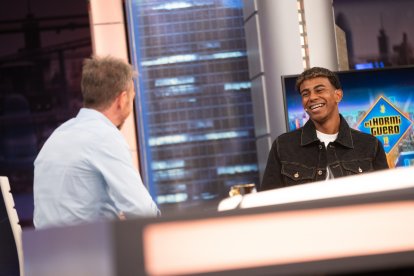 Lamine Yamal y Pablo Motos, este jueves en El Hormiguero.