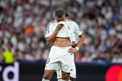 Kylian Mbappé, durante un partido del Real Madrid.