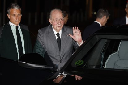 El Rey Juan Carlos I durante el funeral de Alejandro Fernandez de Araoz, en Madrid el 9 de septiembre