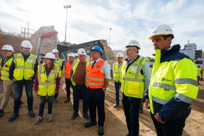 El presidente del FC Barcelona, Joan Laporta, visita las obras en el nuevo Spotify Camp Nou.