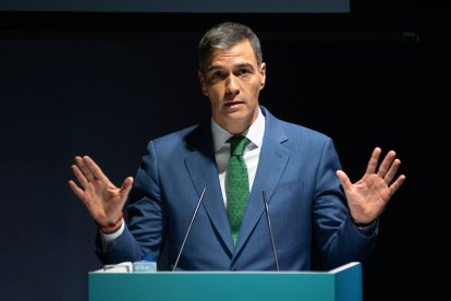 Pedro Sánchez, este lunes en Barcelona.