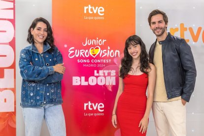 Ruth Lorenzo, Marc Clotet y Melani García, los presentadores de Eurovisión Junior