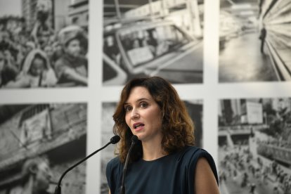 Isabel Díaz Ayuso, este lunes, en la inauguración de la exposición 