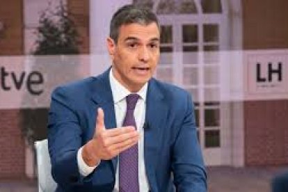 Pedro Sánchez en una entrevista en TVE