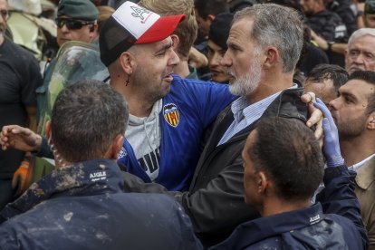 El Rey Felipe VI, esta mañana en Paiporta